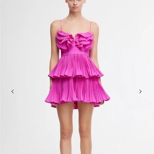 Acler Pink Ruffled Mini Dress